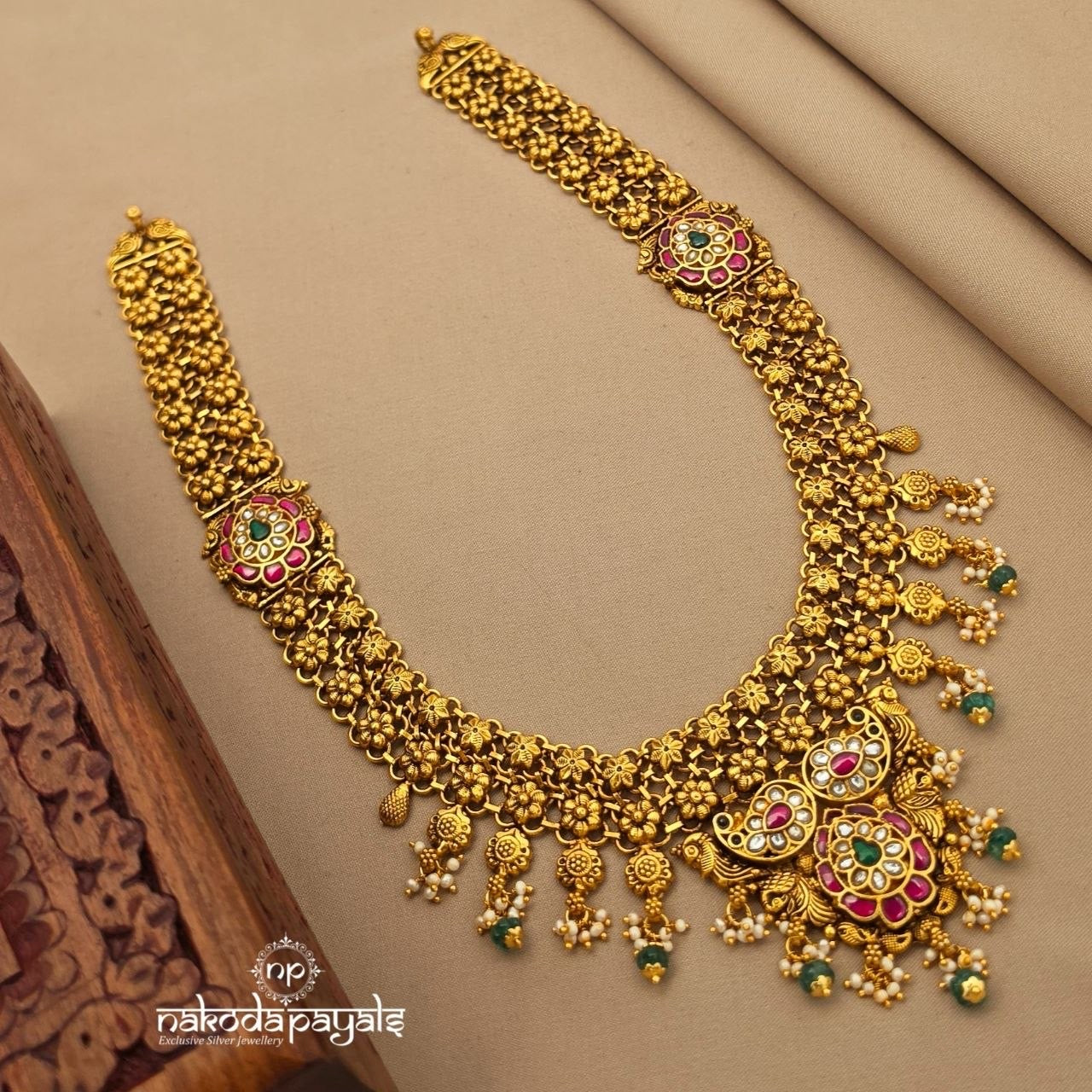 Floral Drops Kundan Neckpiece (Gn10776)