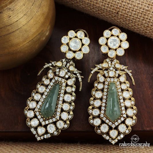 Gracious Green Moissanite Earrings (Ge9624)