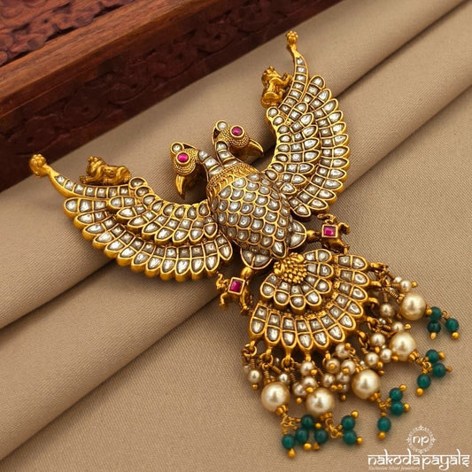 Reversible Gandaberunda Kundan Pendant (Gp2396)