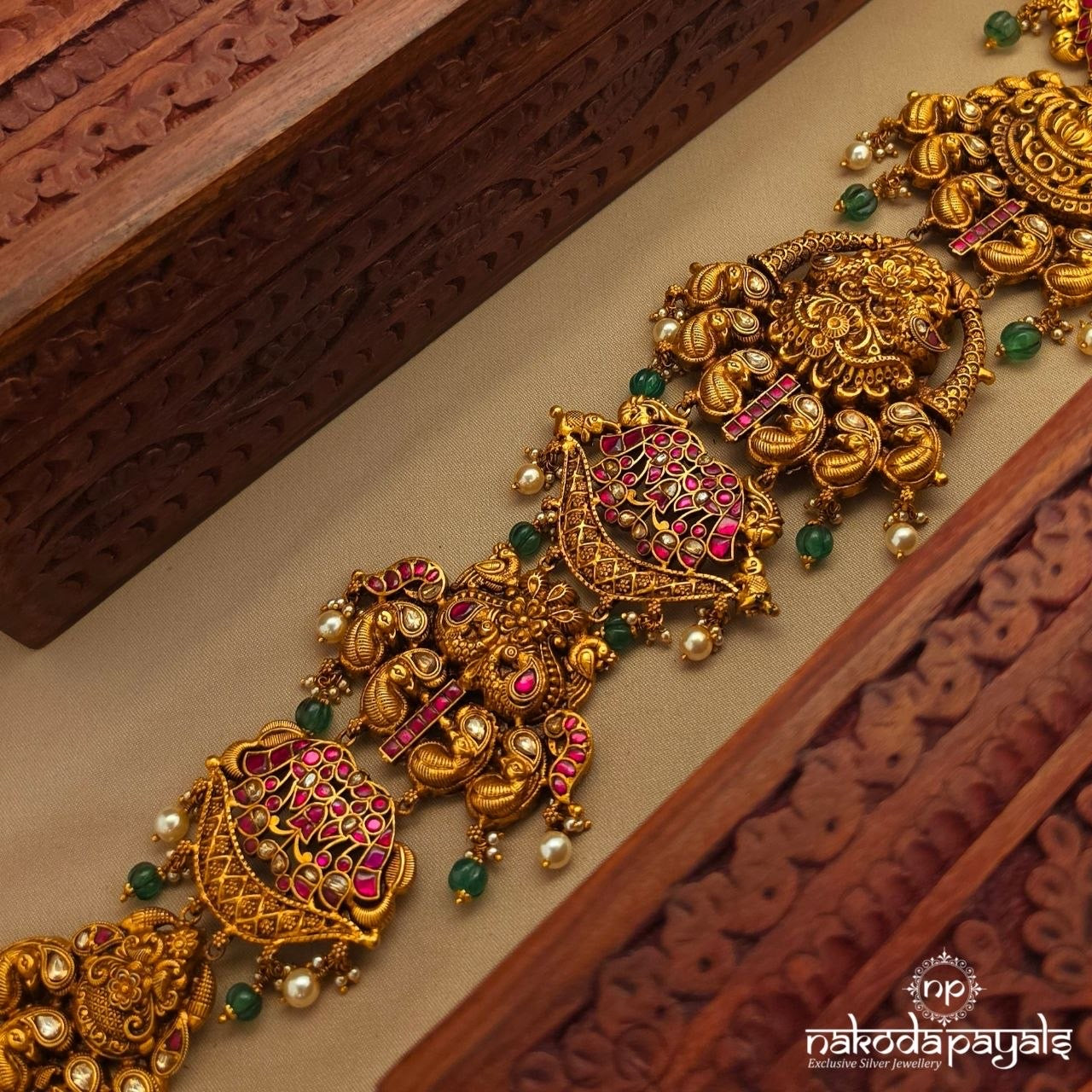 Twin Peacock Kundan Jada Billa (Ha0126)