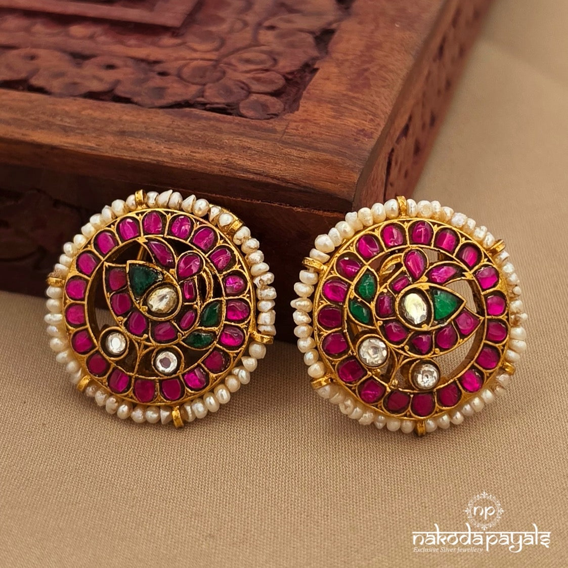 Peacock Kundan Studs (Ge10968)