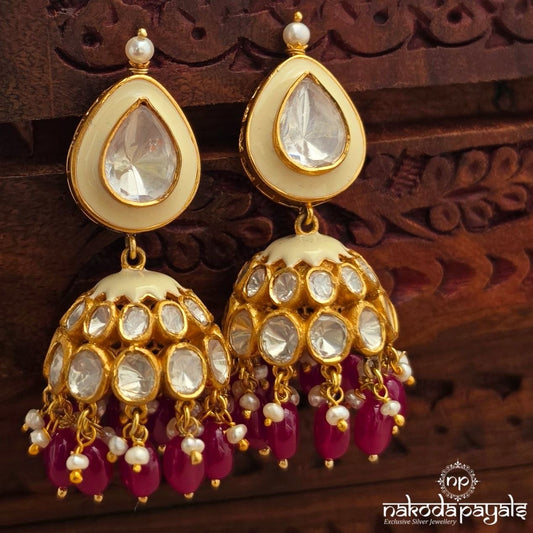Ruby Drops Moissanite Jhumka (Ge11291)