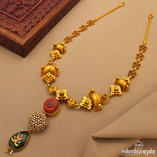 Coral Jade Drop Neckpiece (Gn10476)