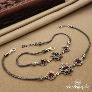 Vibrant Ruby Marcasite Anklets (A5240)