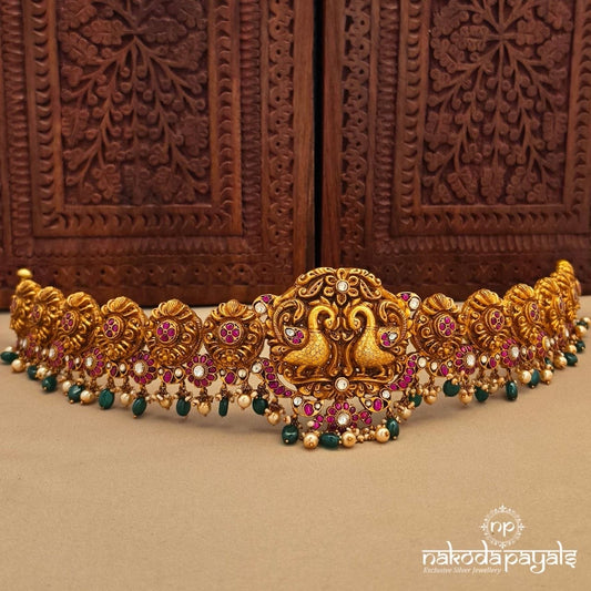 Twin Peacock Kundan Waistbelt (D0279)