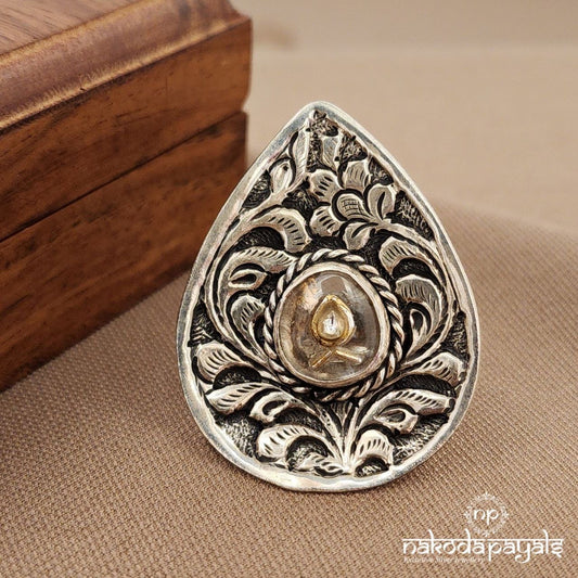 Big Leaf Chitai Work Finger Ring (F2801)