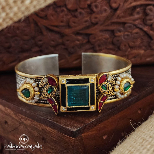 Emerald Square Dual Tone Adjustable Kada (K6014)