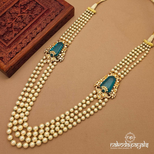 Elegant Pearly Emerald Neckpiece (Gn10235)