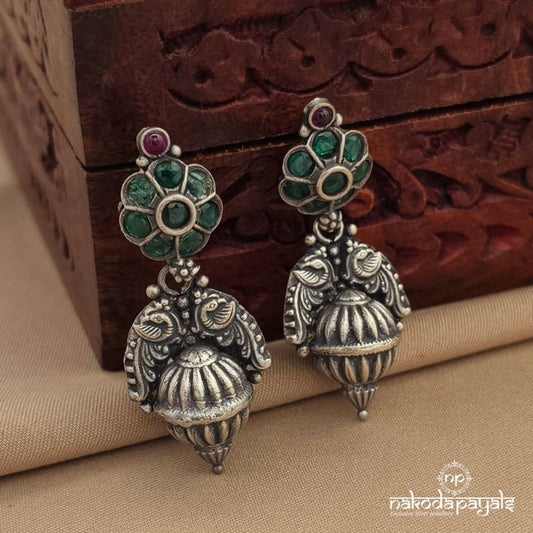Twin Peacock Floral Chandbali (C4174)