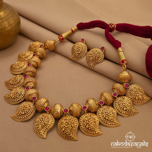Mango Ball Neckpiece With Earrings (Gn10352)