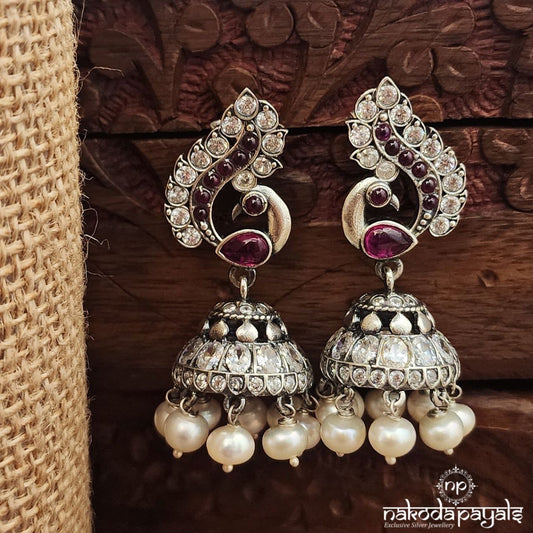 Pink Peacock Jhumka (J1535)