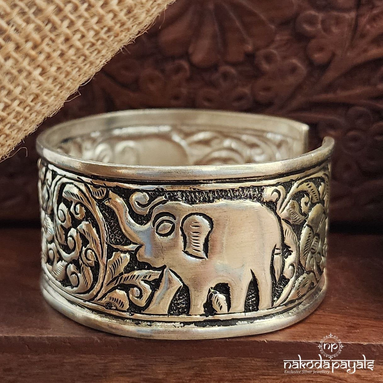 Elephant Chitai Adjustable Cuff Kada (K6031)