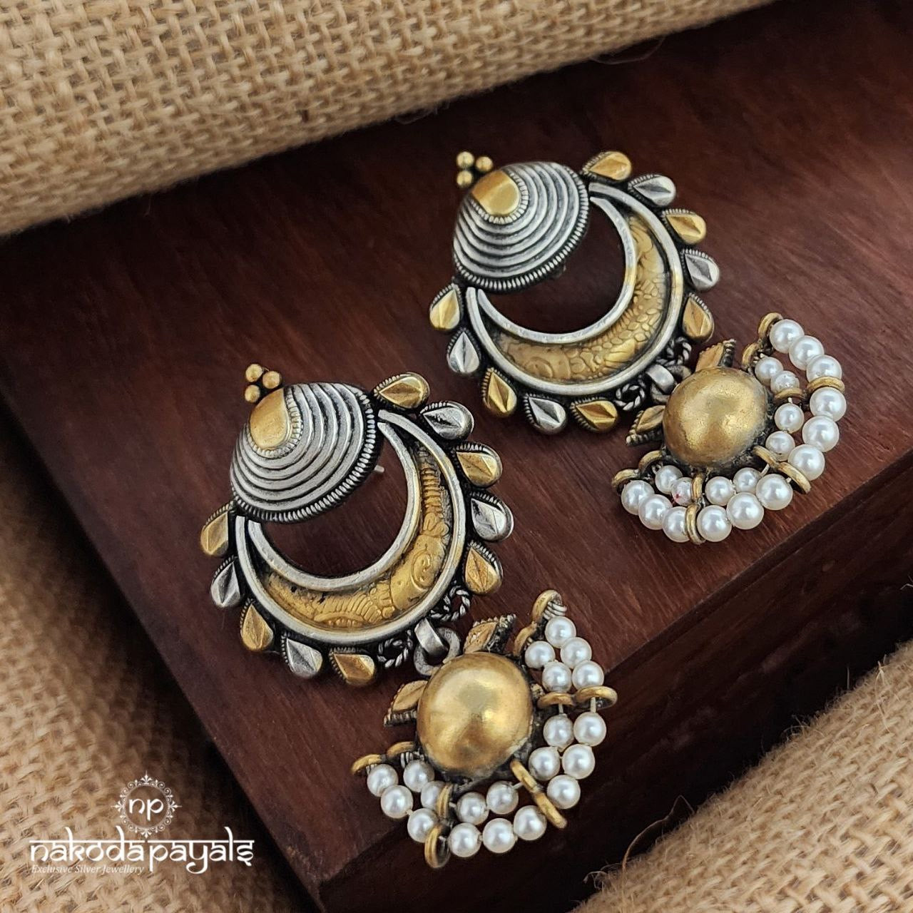 Golden Ball Dual Tone Chandbali (Dt1381)