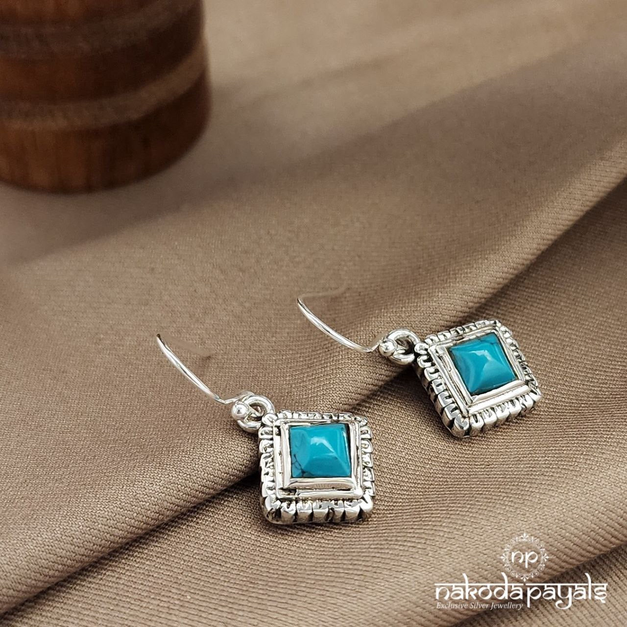 Cubical Turquoise Earrings (H2133)