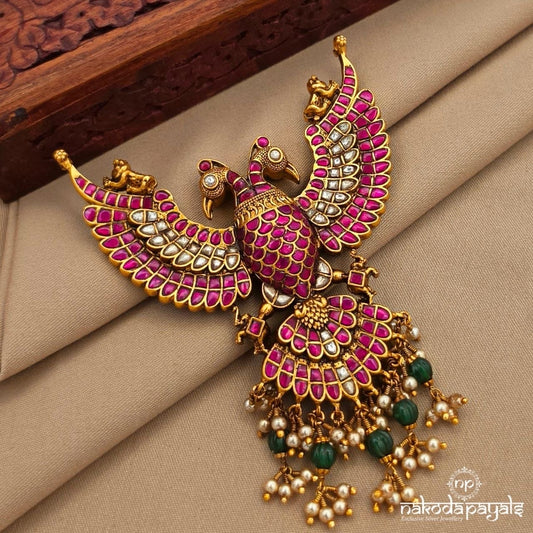 Reversible Gandaberunda Kundan Pendant (Gp2390)