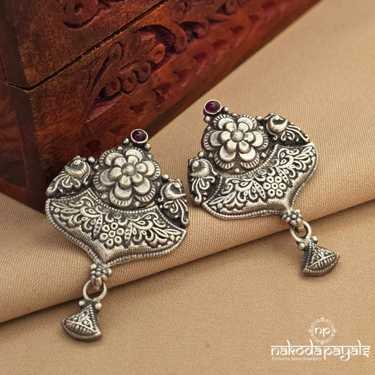 Eye Catching Floral Peacock Studs (S4156)