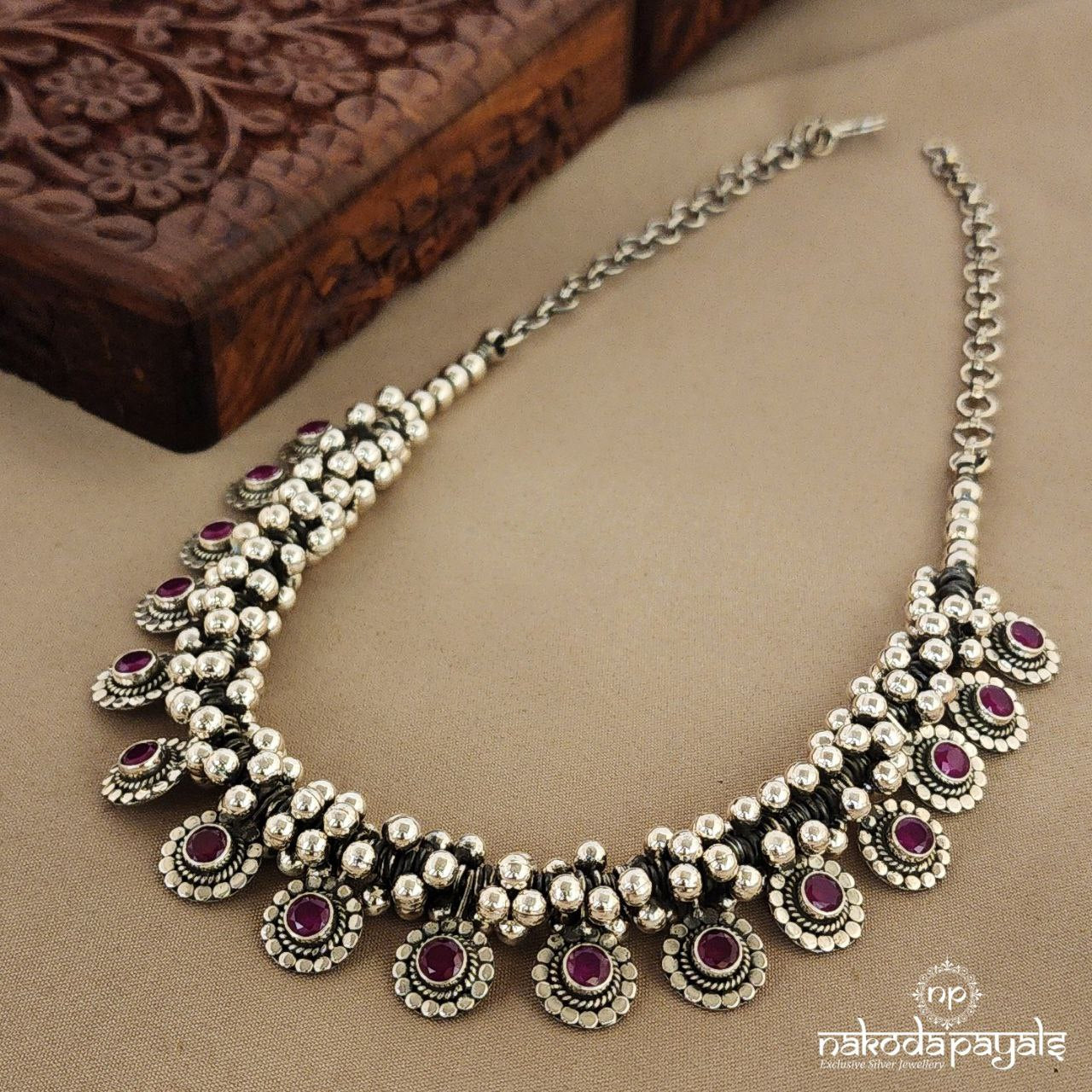 Ravishing Red Stone Short Neckpiece (N9598)