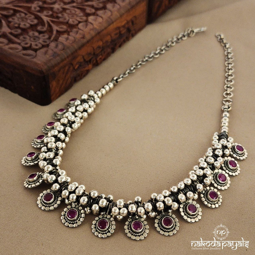 Ravishing Red Stone Short Neckpiece (N9598)