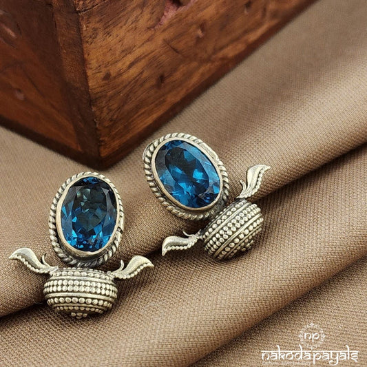 Blue Oval Studs (S3874)