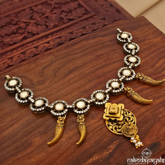 Leaf Drops Moissanite Neckpiece (Gn10491)
