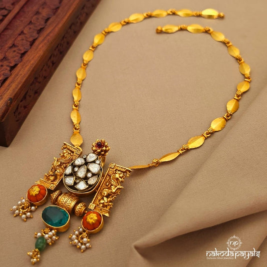 Coral Moissanite Neckpiece (Gn10473)