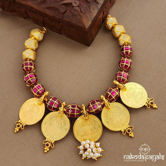 Gulaab Kundan Coined Neckpiece (Gn9734)
