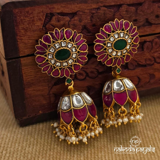 Floral Kundan Jhumka (Ge11036)