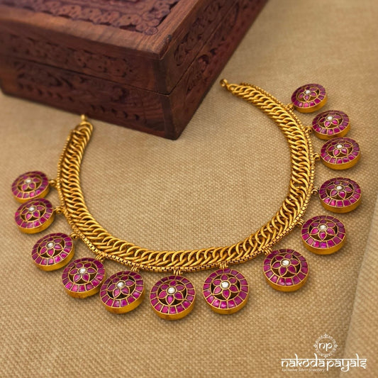 Floral Reversible Kundan Neckpiece (Gn10510P)