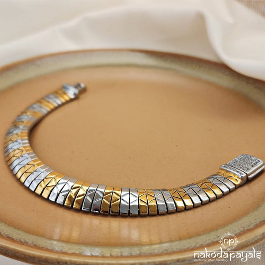 Dual Tone Wrap Men’s Bracelet (Mc0864)