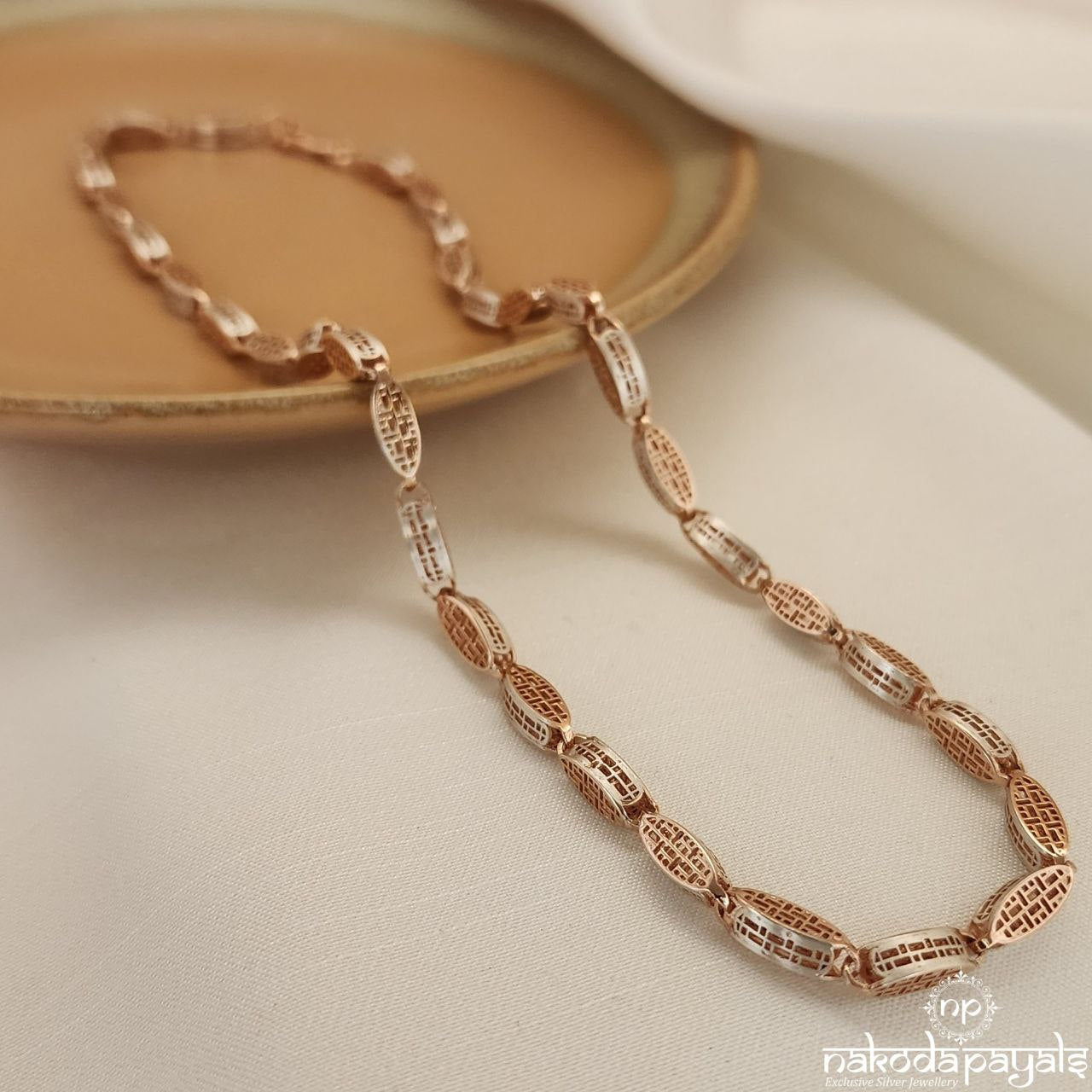 Bold Rose Gold Link Men’s Neckchain (Mc0869)