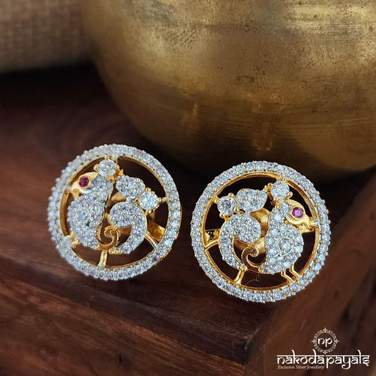 Peacock Embrace Studs (Ge8407)