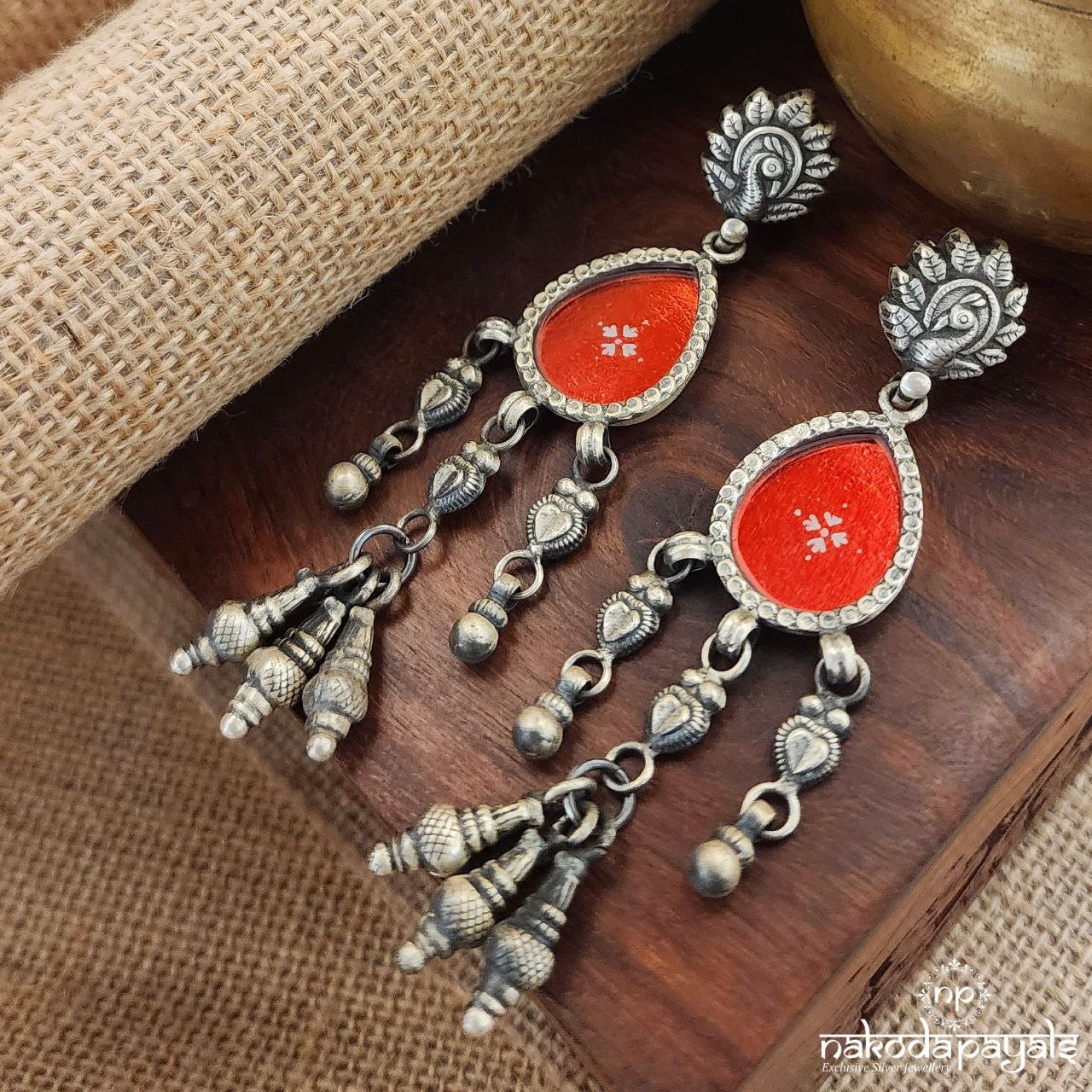 Red Royale Painted Earrings (C1969)