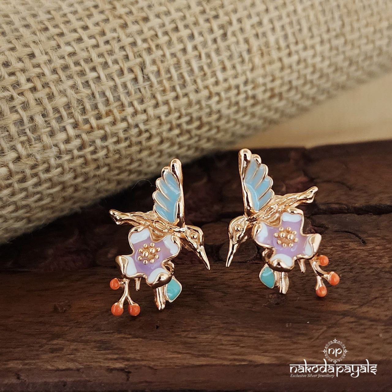 Birdie Bloom Enamel Studs (St3009)