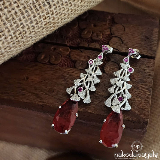 Red Drop Earrings (St3218)