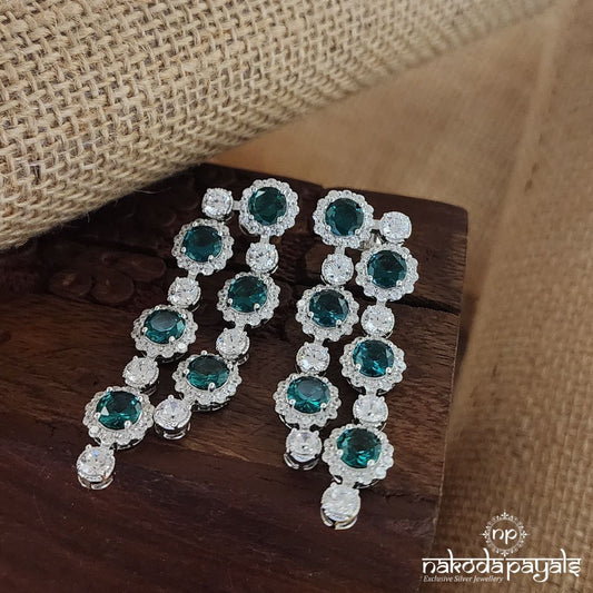 Green Glimmer Trails Earrings (St3225)