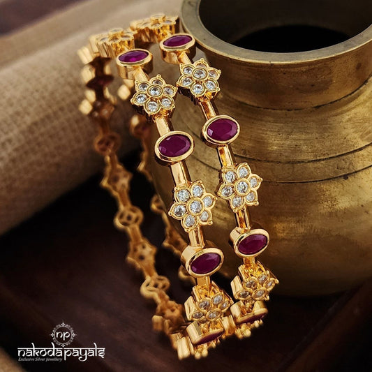Gleaming Pink Bangles Pair (Gk2946)