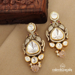 Sparkling Pearl Drop Moissanite Earrings (Ge7744)