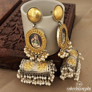 Pearly Painted Guttapusalu Dual Tone Jhumka (Dt1116)