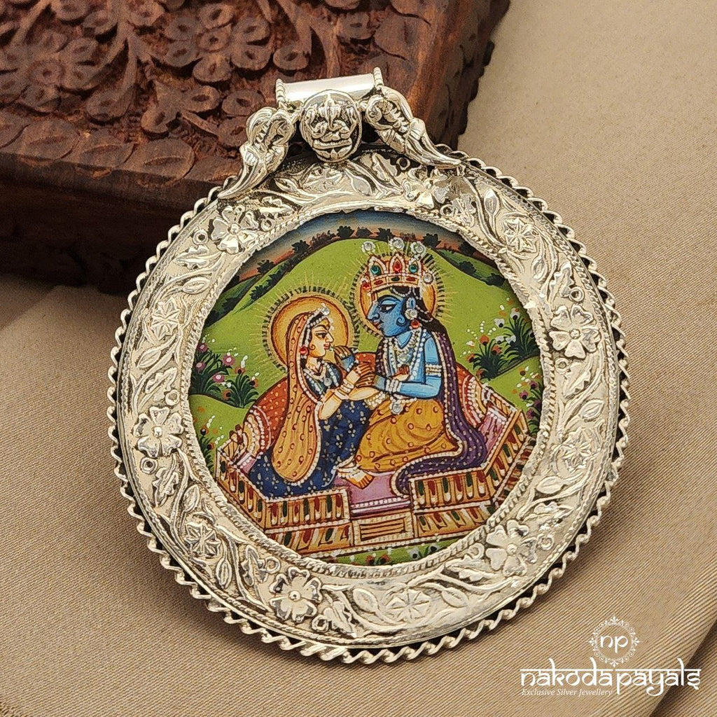 Radha Krishna Painted Pendant (P2201)