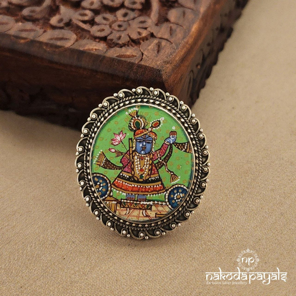 Shrinath ji Painted Finger Ring (F2380)