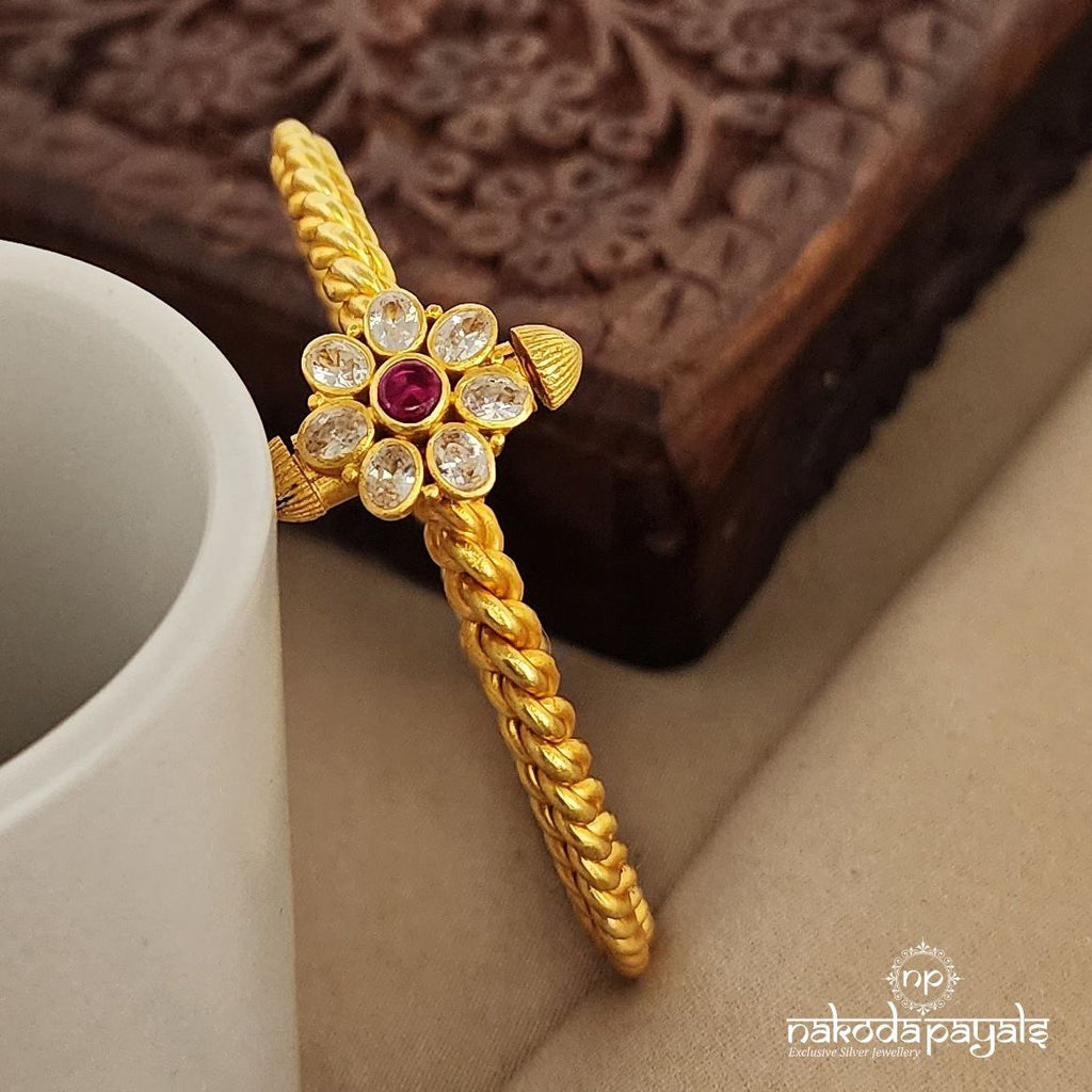 Red Floral Openable Single Kada 2.4 (Gk2558)