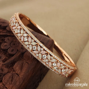 Floral Rose Gold Single Openable Kada (Sk1018)