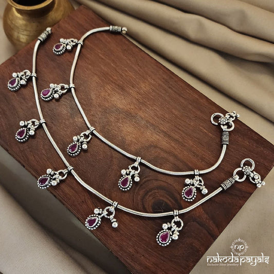 Ruby Drops Anklets (A6040)