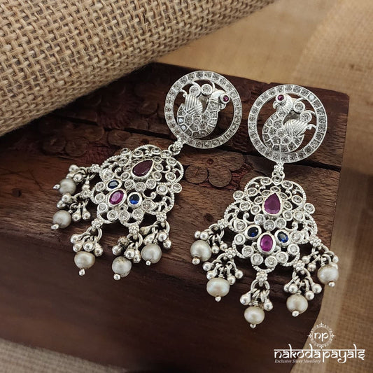 Multicoloured Peacock Earrings (C3102)