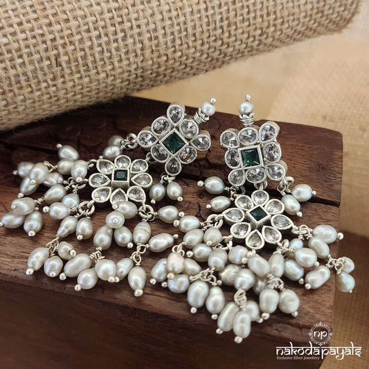 Grand Green Pearl Drops Chandbali (C3091)