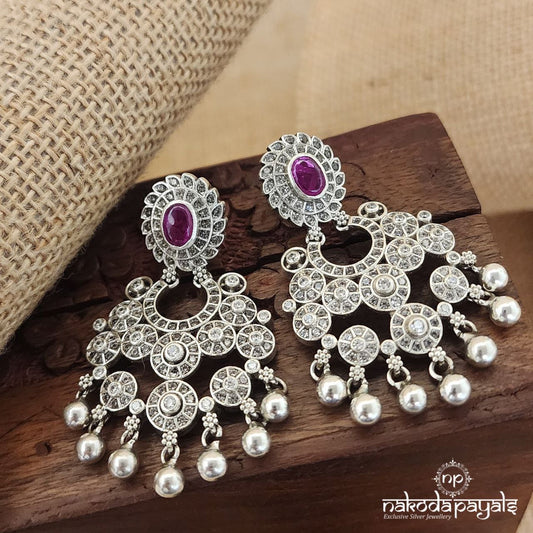 Elegant Pink Ball Drops Chandbali (C3073)