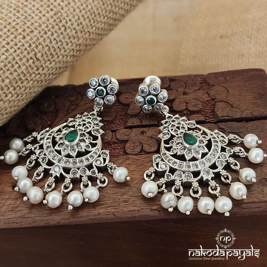 Green Pearl Drops Chandbali (C3071)