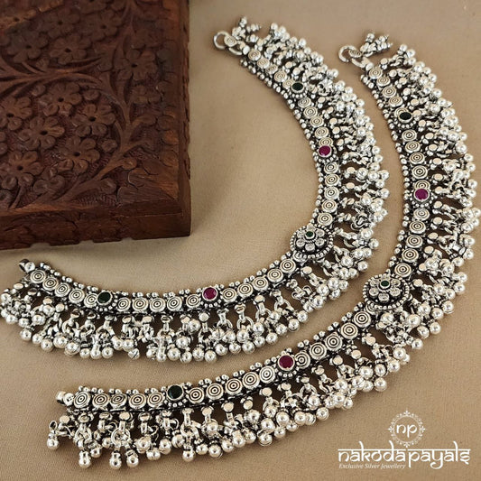 Gorgeous Green Flower Ball Drops Anklets (A6075)