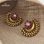 Half Moon Floral Studs (Ge7800)