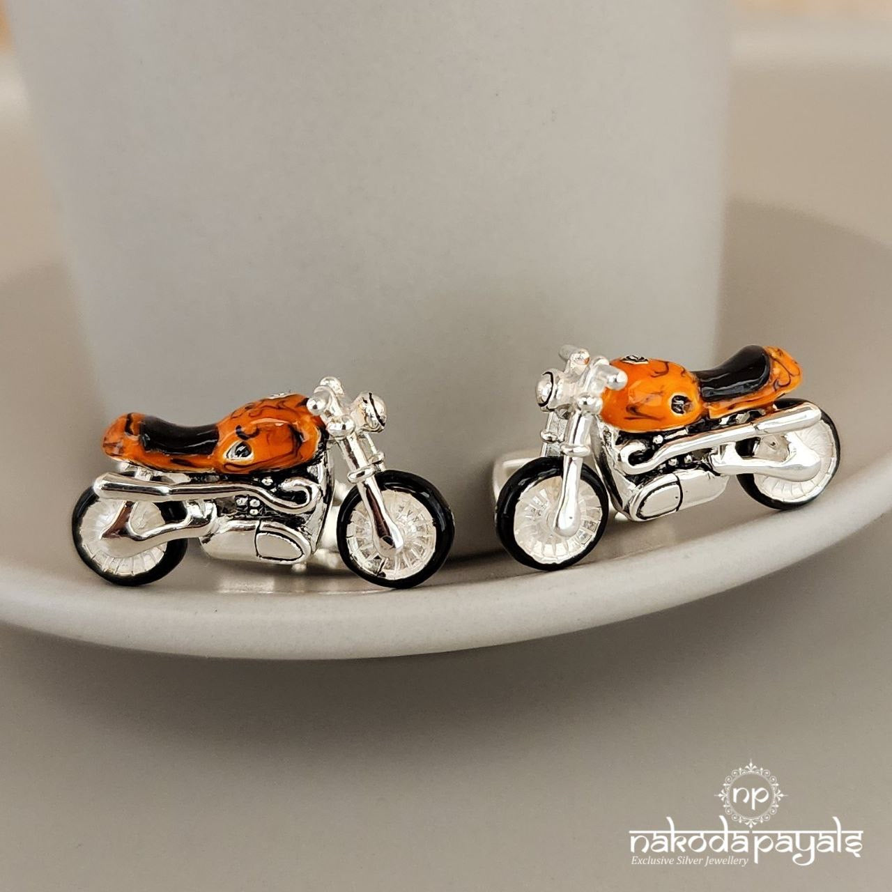 Orange Bike Ride Cufflinks (CF0219)